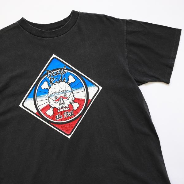 中古 90年代 90s デス・ライド プリント シングルステッチ Tシャツ Lサイズ ブラック アメリカ製 US古着  UR-0274