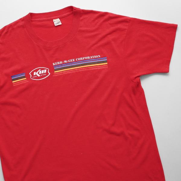 中古 80s 80年代 アメリカ製 USA製 スクリーンスターズ ロゴ レトロ プリント シングルステッチ Tシャツ XL レッド 赤 US古着  UR-0411