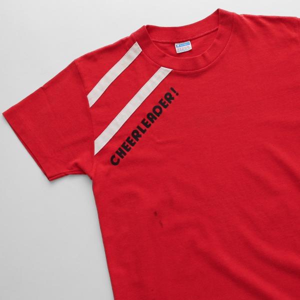 中古 70s 70年代 チャンピオン Champion アメリカ製 USA製 シングルステッチ プリント Tシャツ M レッド 赤 ヴィンテージ US古着  UR-0417