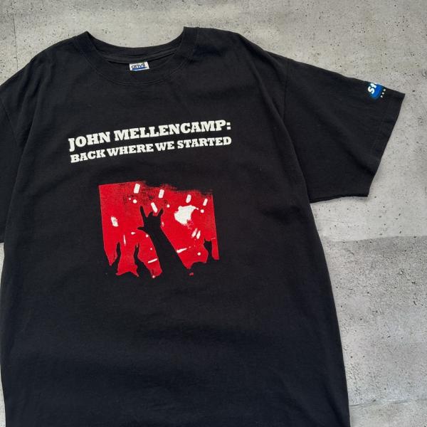 中古 John Mellencamp ジョン・メレンキャンプ ツアー 2008 プリント バンドT Tシャツ バックプリント XLサイズ ブラック 古着  UR-0474