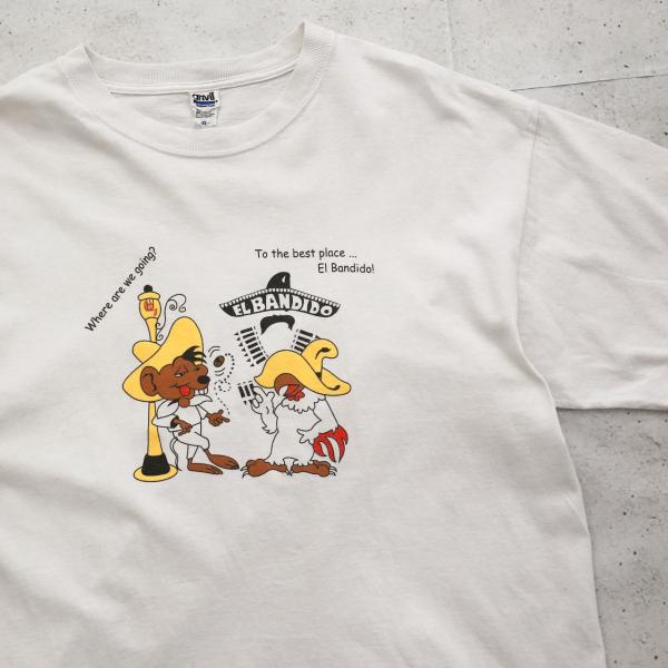 中古 anvil アンビル エル・バンディッド 山賊 キャラクター イラスト Tシャツ プリント XLサイズ ホワイト 白 古着  UR-0526
