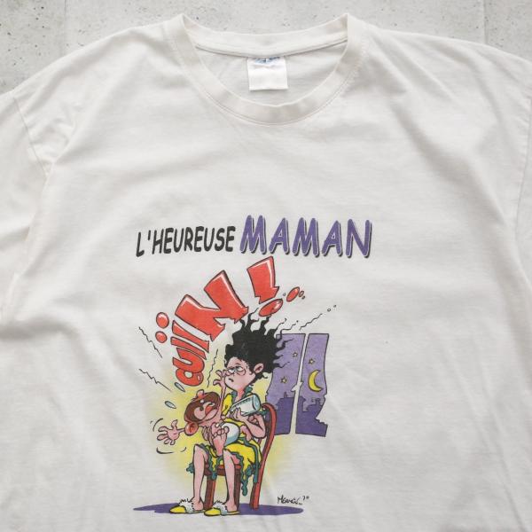 中古 ベイビー キャラクター イラスト Tシャツ プリント Lサイズ ホワイト 白 古着  UR-0529