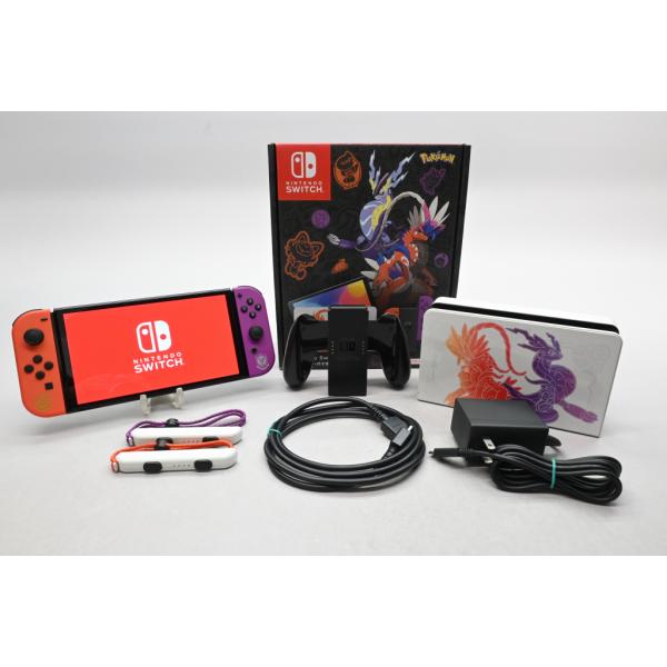[中古]Nintendo Switch (有機ELモデル) スカーレット・バイオレットエディション HEG-S-KEAAA