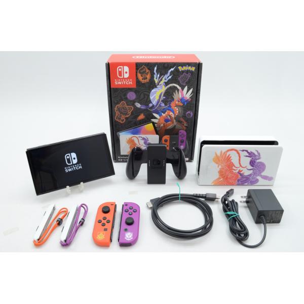 [中古]Nintendo Switch (有機ELモデル) スカーレット・バイオレットエディション HEG-S-KEAAA