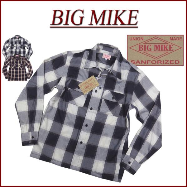 BIG MIKE（ビッグマイク） 復刻 オンブレチェック レーヨン混 長袖