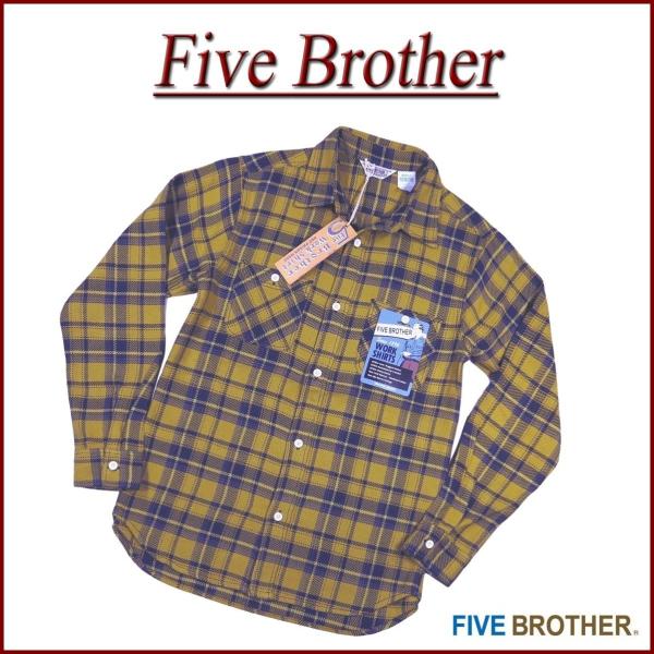 FIVEBROTHER（ファイブブラザー） チェック 長袖 ヘビーネルシャツ