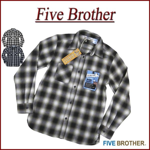 FIVE BROTHER 半袖 オンブレチェックシャツ FIVEBROTHER FIVE BROTHER ファイブブラザー オンブレチェック