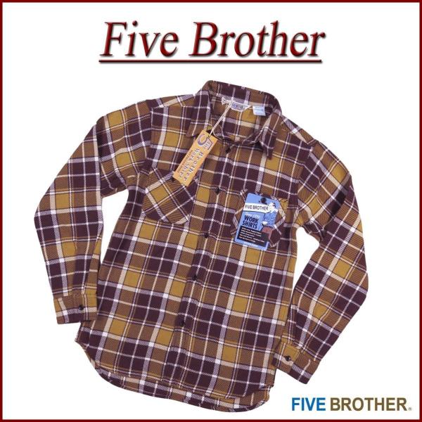 FIVEBROTHER（ファイブブラザー） チェック 長袖 ヘビーネルシャツ