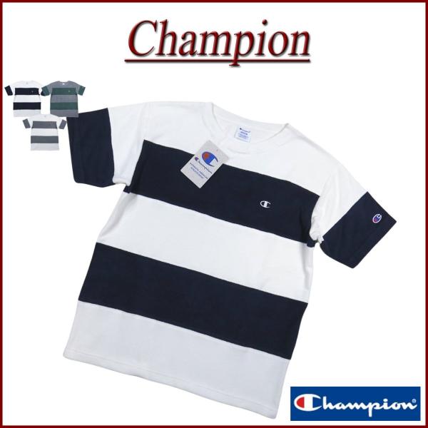 Chapion チャンピオン Tシャツ メンズ ブランド 半袖 半袖Tシャツ おしゃれ コットン USA ショートスリーブ アクションスタイル ロゴ  トップス 綿100% 刺繍 ブラック 黒 カジュアル スポーツ 父の日 ユニセックス 男性 男 服 春 夏 春夏 ファッション | SILVER ... [チャンピオン] Tシャツ 半袖 丸首 COTTON USA ボーダーT ワンポイントロゴ パネルショートスリーブTシャツ ベーシッ