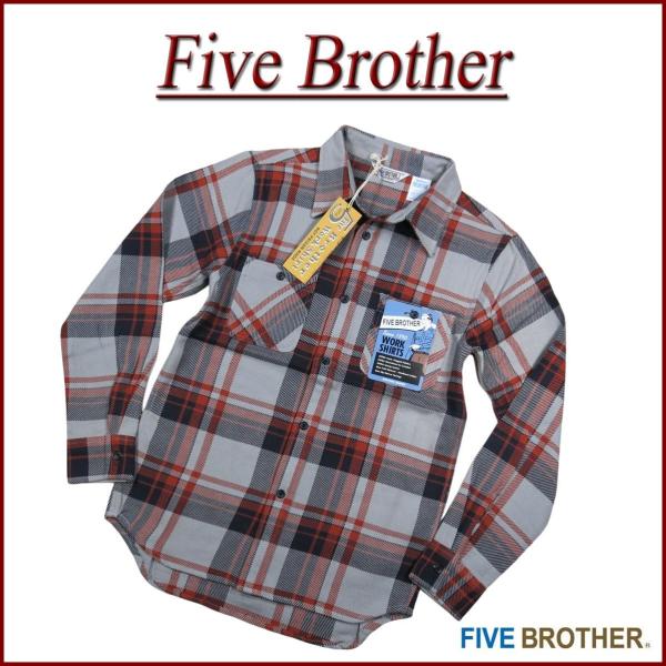 FIVEBROTHER（ファイブブラザー） チェック 長袖 ヘビーネルシャツ