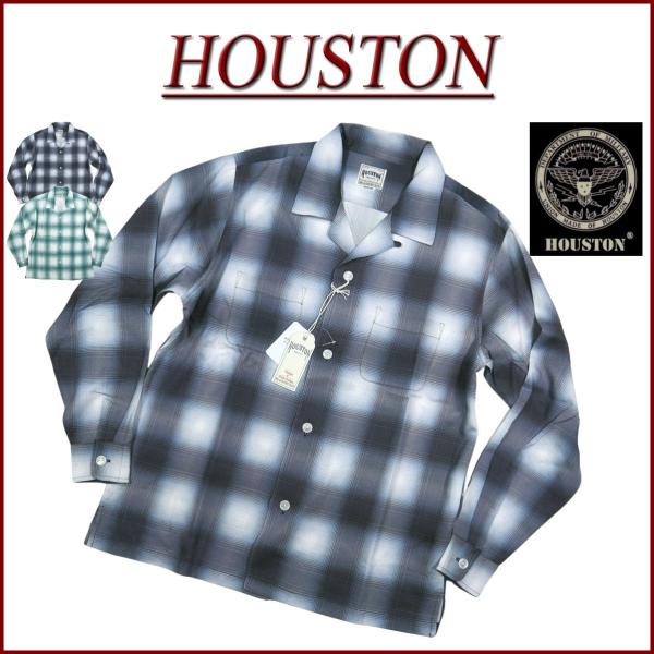 HOUSTON（ヒューストン） 長袖 レーヨン オンブレチェック ワーク