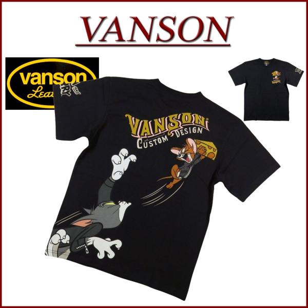 VANSON（バンソン） × TOM & JERRY トムとジェリー コラボ 刺繍 半袖 T