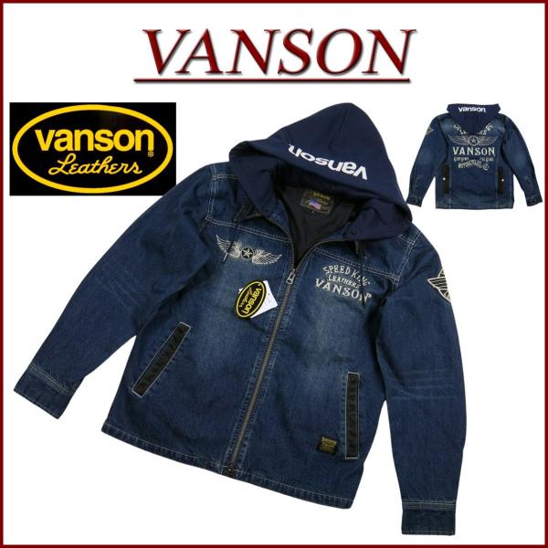 VANSON バンソン フライング スター刺繍 フード脱着 VANSON バンソン フライング スター刺繍 フード脱着