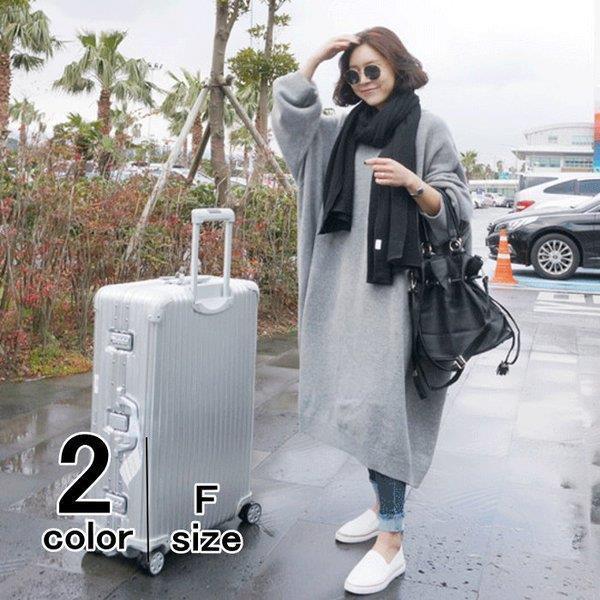 ニット ワンピース レディース ニットワンピ 丸首 コクーンワンピ マキシ丈 オーバーサイズ 長袖 無地 秋冬 Caiyu Juan Co 通販 Yahoo ショッピング