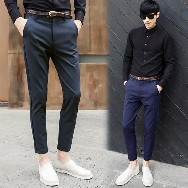 スリムパンツ メンズ ビジネス スキニー 無地 長 スリムパンツ ストレート ボトムス リラックス 通勤 カジュアル 大きい 黒 春夏秋 Zernotok Com