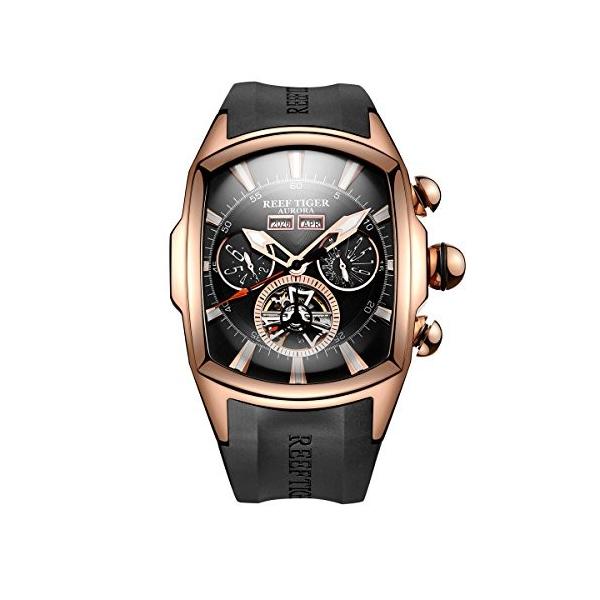 Watches メンズ腕時計 Sport Reef Tiger Tourbillon Gold Men Tone For Rose Strap Tourbillon Wrist Watches Rubber Rga3069 Rga3069 Pbb