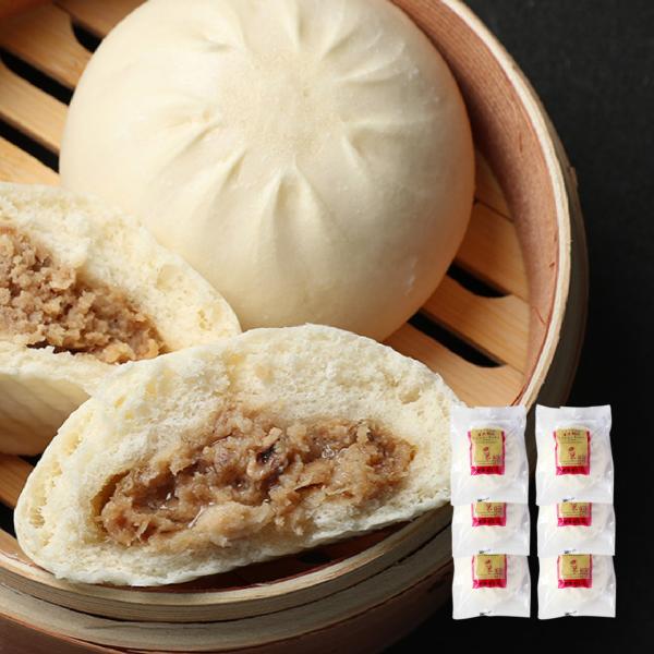 豚肉をたっぷり使った肉まん(中)を6個詰めました。重慶肉まん(中)【6個】※冷凍便でのお届けとなります。※ギフトボックスの形状が変更になる場合がございます