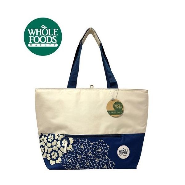 New 送料無料 ホールフーズマーケット Whole Foods 保温 保冷 ジップ付き エコバッグ トートバッグ クーラーバッグ ホワイト ブルー Wfgg Jules 通販 Yahoo ショッピング