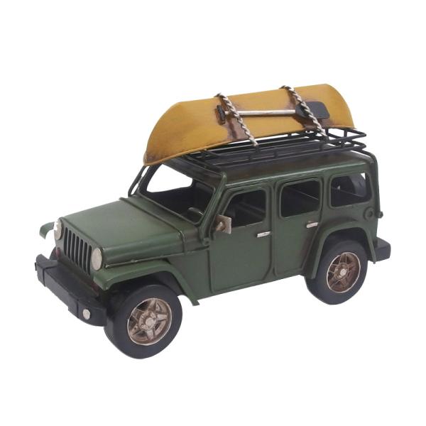 ノスタルジックデコ ジープタイプ 4WD Jeep 置物 カヌー・カヤック カーキ