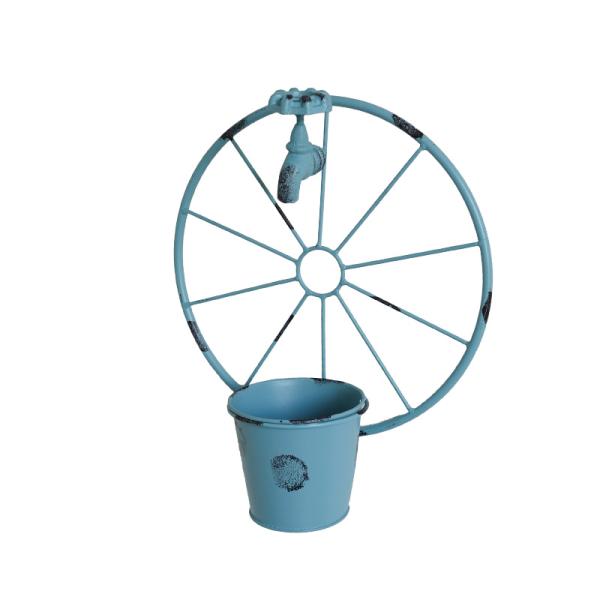 タップ ウィールポット ブルー ポット付 底穴あり 車輪 Tap Wheel pot