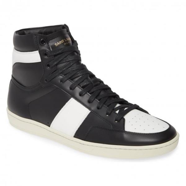 スニーカー 海外モデル Laurent メンズ 男性用 ファッション Sl 10h カウント クラシック ハイ Saint スニーカー Laurent Signature Top Sneaker y02blackwhite 海外取寄せ 限定モデルの専門店