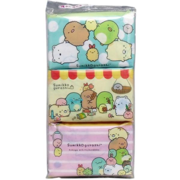 すみっコぐらし 水に流せるポケットティシュ 6個入