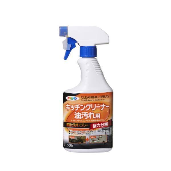 アサヒペン 洗浄剤 キッチンクリーナー 油汚れ用 500g ハンドスプレー 強力分解 日本製