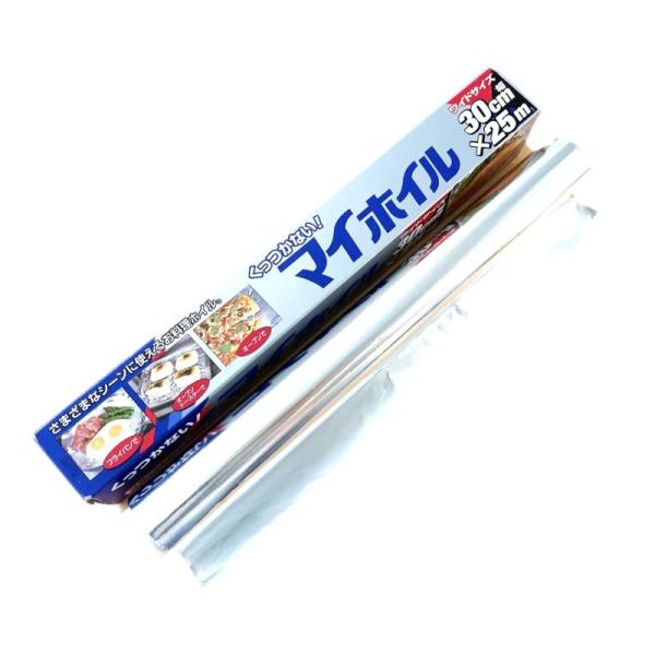 UACJ製箔 アルミホイル シルバー 幅30cm×長さ25m マイホイル くっつかない 片面シリコン樹脂加工 オーブン フライパン 料理 業務用
