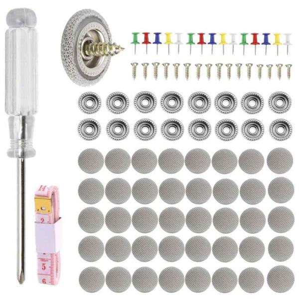 他サイト： 車の天井修理キット 60個セット 車天井垂れ修理 リベット ヘッドライナー修理ボタン リテーナー インテリア天井布固定ネジ 修理バックル キャップ屋根の商品画像
