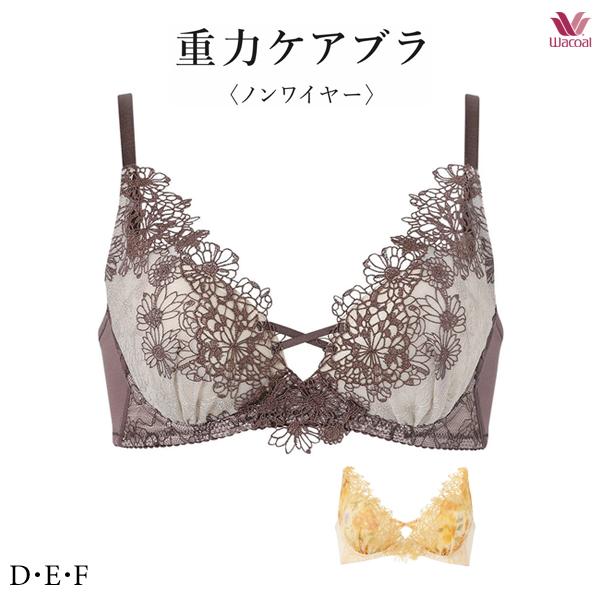 ワコールプレミアム 25G 重力ケアブラ ブラジャー BXD125 3/4カップノンワイヤーブラ D・E・Fカップ