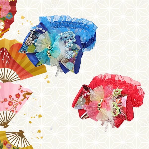 CanNana お正月 リボン 犬 猫 シュシュ 2024 華やか新春シュシュアクセ