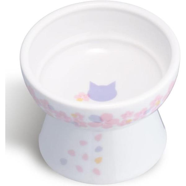 猫壱（necoichi） 猫用 食器 脚付フードボウル プチ 桜カラーsakura