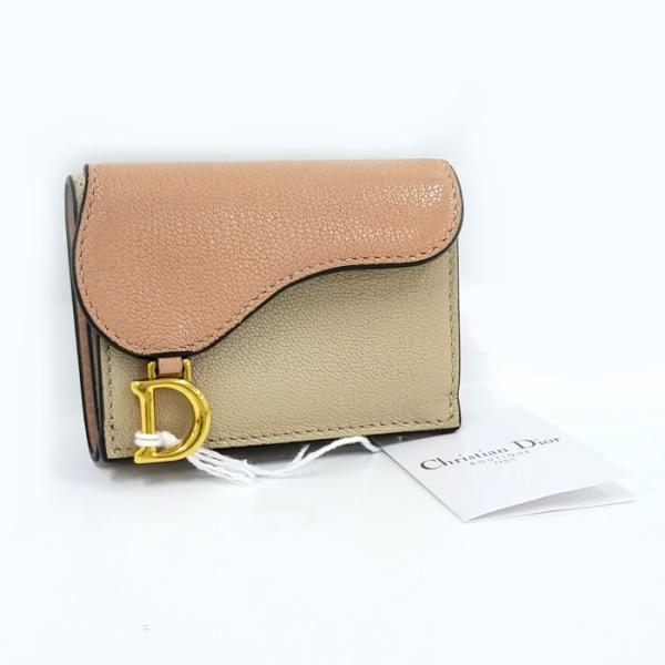 中古】Christian Dior サドル コンパクト ウォレット 三つ折り財布