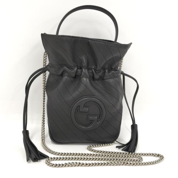 GUCCI ブロンディ ミニ バケット ショルダーバッグ レザー