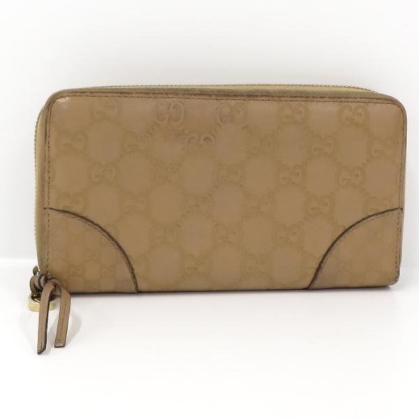 GUCCI 長財布　ラウンドファスナー　グッチシマ　ベージュ GUCCI 【中古】グッチ ラウンドファスナー長財布 グッチシマ