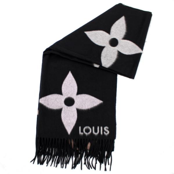 ルイヴィトン　カシミヤ　マフラー　ジャンク品 LOUIS VUITTON カシミヤマフラー ブラウン 中古品 中古・古着