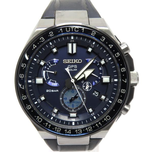 SEIKO 【中古】SEIKO アストロン 電波ソーラー GPS ブルー文字盤