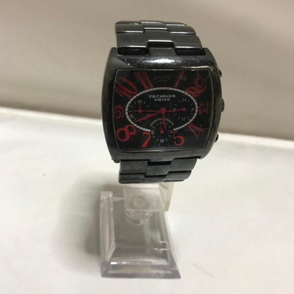 【専用】TECHNOS ブラック クォーツ腕時計 TECHNOS（テクノス） 【テクノス】 ソーラーウォッチ 太陽電池 腕時計