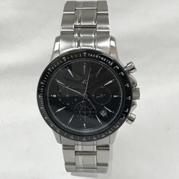 4℃ 【中古】4℃ 腕時計 1115256 クロノグラフ クオーツ SS 黒文字 4℃ 【中古】4℃ 腕時計 1115256 クロノグラフ クオーツ SS 黒文字