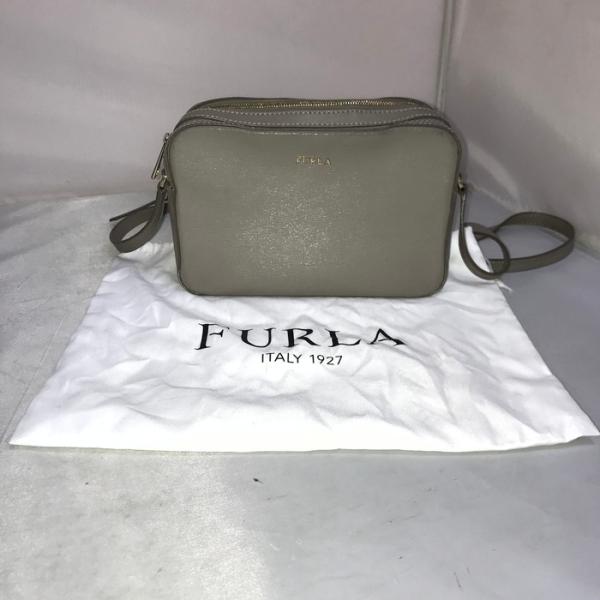FURLA フルラ ショルダーバッグ ダブルファスナー グレー [jgg