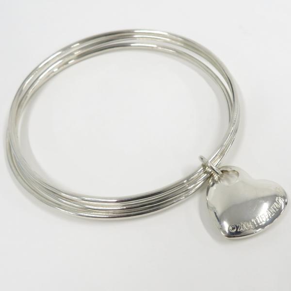【美品】ティファニー ハート チャーム トリプル 3連 バングル SV925 美品】ティファニー ハート チャーム トリプル 3連 バングル