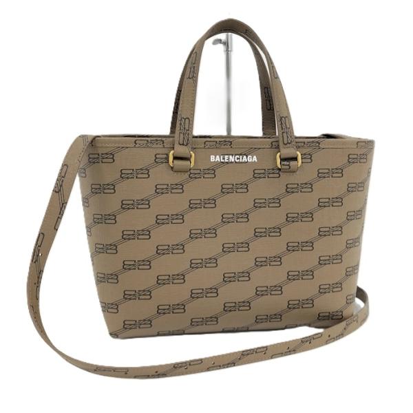 未使用 展示品 バレンシアガ BALENCIAGA BBモノグラム 2way ハンド ショルダー バッグ PVC ブラウン 702699 Hand Shoulder Bag 90299221 BALENCIAGA（バレンシアガ） BALENCIAGA 2WAYショルダーバッグ