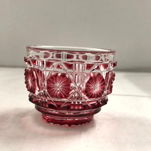 薩摩切子 復元 島津薩摩切子 お猪口 金赤 ガラス工芸 [jgg