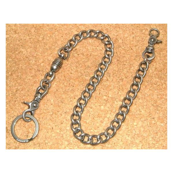 タクヤ　純銀メッキ燻し磨き仕上げウォレットチェーン(S字カン鋳物L51) junkhousewest_funnysil003