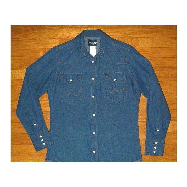 70s USA製 Wrangler デニムシャツ 16.5 アメリカ製 米国製 junkhousewest_wra007