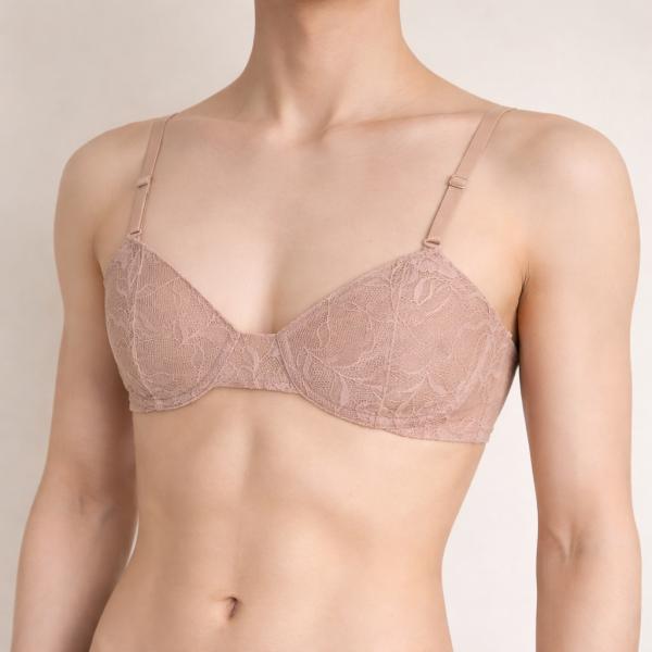 メンズブラ 男性用ブラジャー こんな気持ちブラ レース仕様 フラット mbr-541 ベージュ