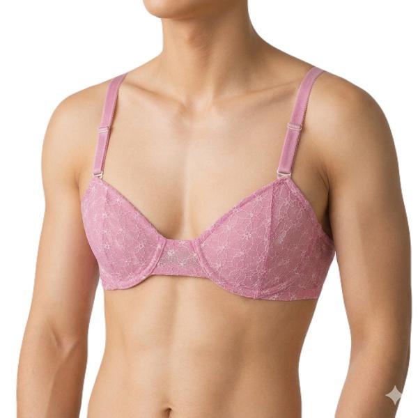 メンズブラ 男性用ブラジャー こんな気持ブラ mbr-547 レース仕様 ピンク