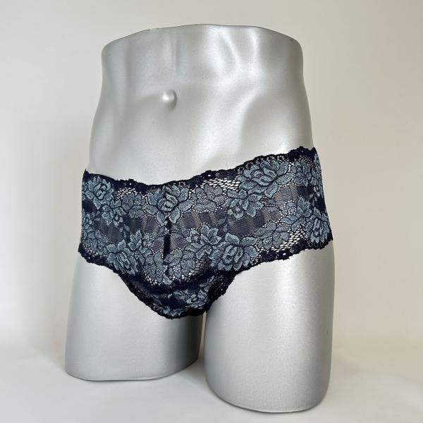 男性用下着総レースハーフバック msh-1643 Navy＆whiteシリーズ ネイビー ホワイト