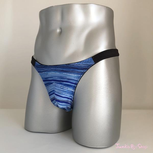 男性用レースショーツ スキャンティー ブルー 日本製 セクシー メンズショーツ 男性用パンティ 男性用女性下着 トランスジェンダー 女装