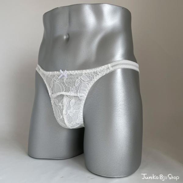 メンズ体型用ショーツ スキャンティー オフ　レース　Tバック【angelicシリーズ】 男性用女性下着 日本製 ネコポス便可
